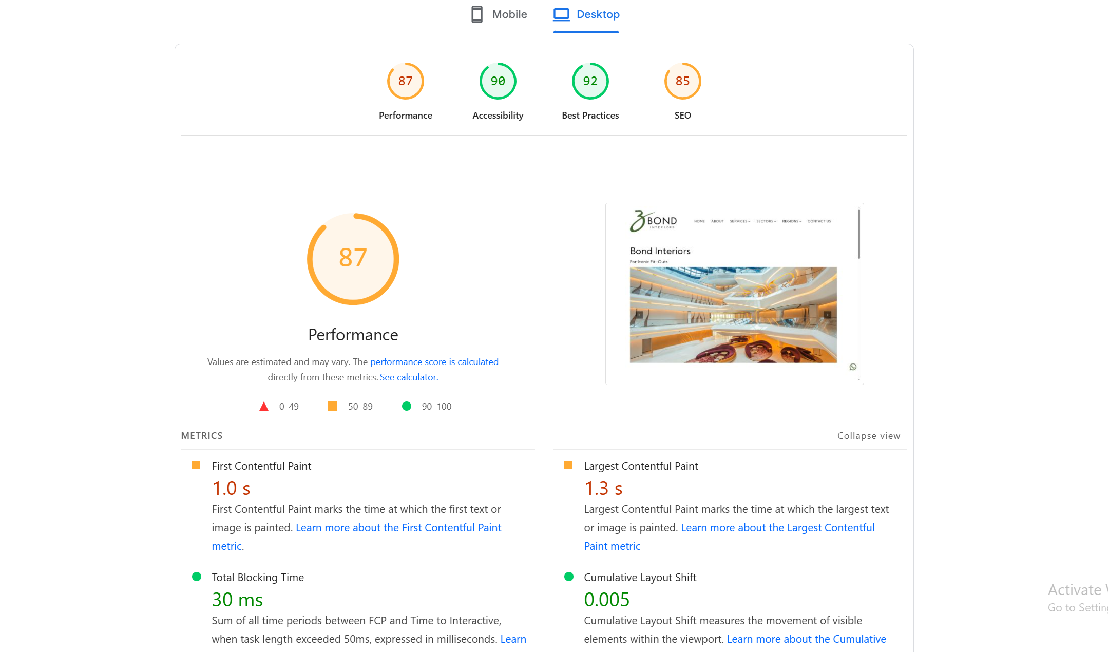 Bond Interiors Results